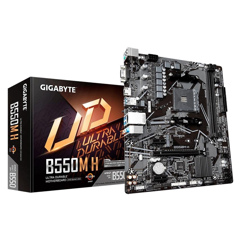 GIGABYTE　B550M S2H　AM4 Placa Mãe Gigabyte B550M H, AMD AM4, Micro ATX, DDR4 | KaBuM!