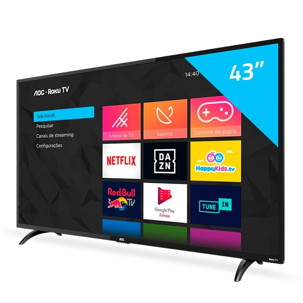 Smart TV 43" LED AOC Full HD, Wi-Fi, HDMI | KaBuM!