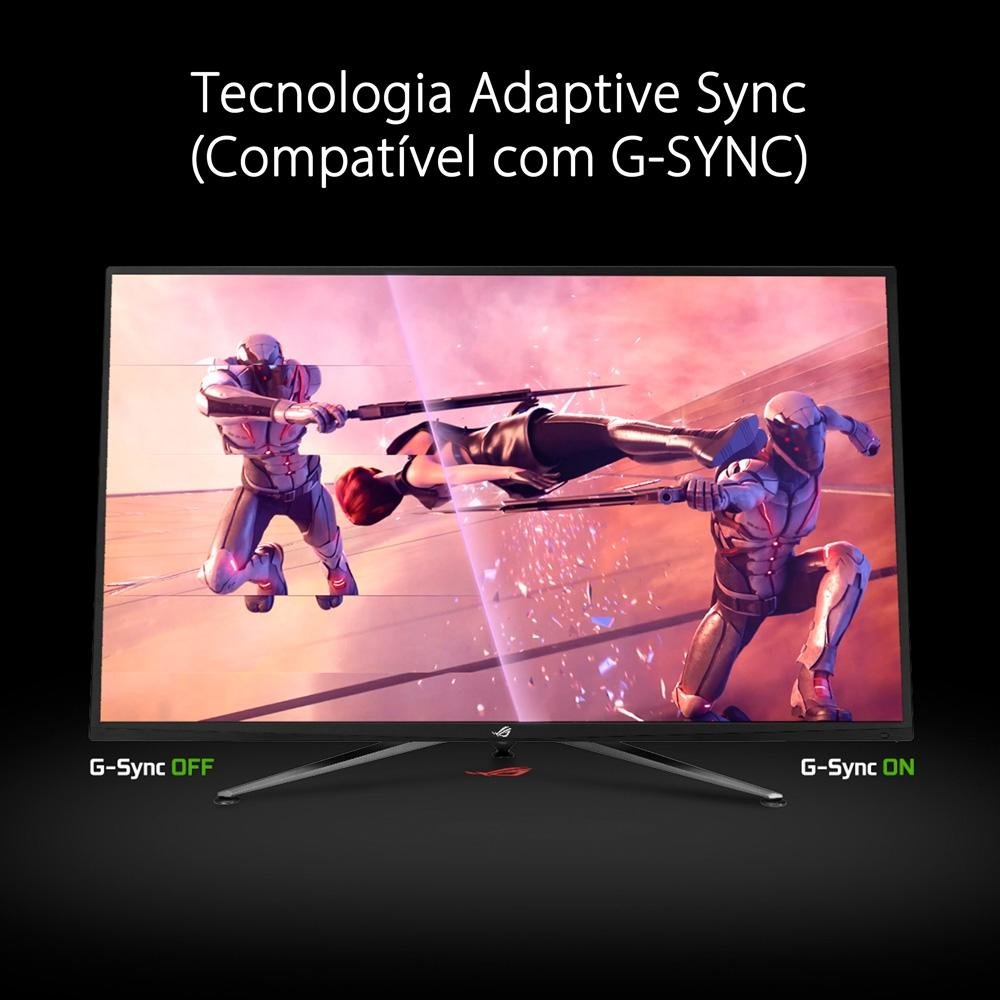 Monitor Gamer Asus ROG Swift 43' LED, 144 Hz, 4K UHD, Adaptive Sync, HDR 1000, 90% DCI-P3, HDMI/DisplayPort, VESA, Som Integrado - PG43UQ Monitor Gamer Asus ROG Swift 43' LED, 144 Hz, 4K UHD, Adaptive Sync, HDR 1000, 90% DCI-P3, HDMI/DisplayPort, VESA, Som Integrado - PG43UQ