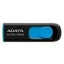 Pen Drive 128GB Adata AUV128, USB 3.2, Preto e Azul - AUV128-128G-RBE