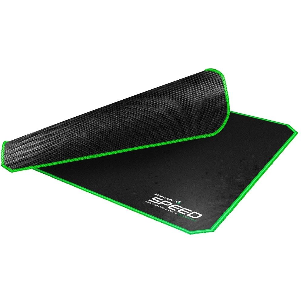 Mousepad Gamer Fortrek Speed MPG101, Médio (320X240mm), Preto/Verde - 72691