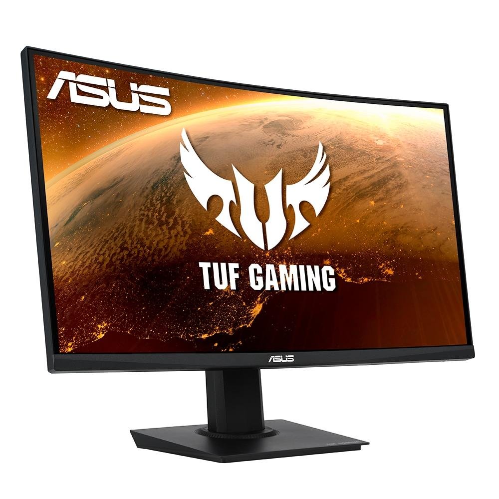 Monitor Gamer Curvo ASUS TUF 23.6", Full HD, 165Hz, 1ms, FreeSync Premium, Altura Ajustável - VG24VQE Monitor Gamer Curvo ASUS TUF 23.6", Full HD, 165Hz, 1ms, FreeSync Premium, Altura Ajustável - VG24VQE