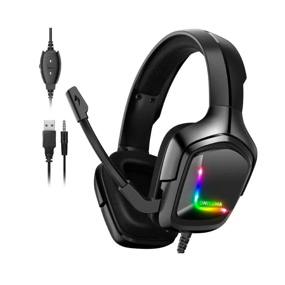 Headset Gamer K20 Onikuma, Entrada P2 + USB, Preto