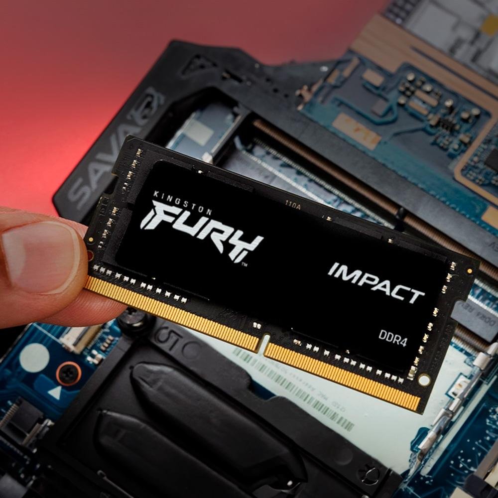 Memória RAM para Notebook Kingston Fury Impact, 16GB, 2666MHz, DDR4, CL15 - KF426S15IB1/16 Memória RAM para Notebook Kingston Fury Impact, 16GB, 2666MHz, DDR4, CL15 - KF426S15IB1/16