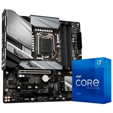 Kit Processador Intel Core i7-11700K + Placa Mãe Gigabyte Z590M