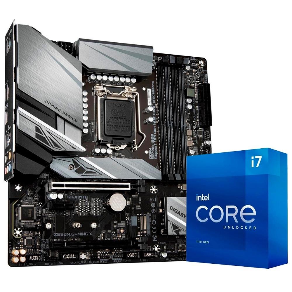 Kit Processador Intel Core i7-11700K + Placa Mãe Gigabyte