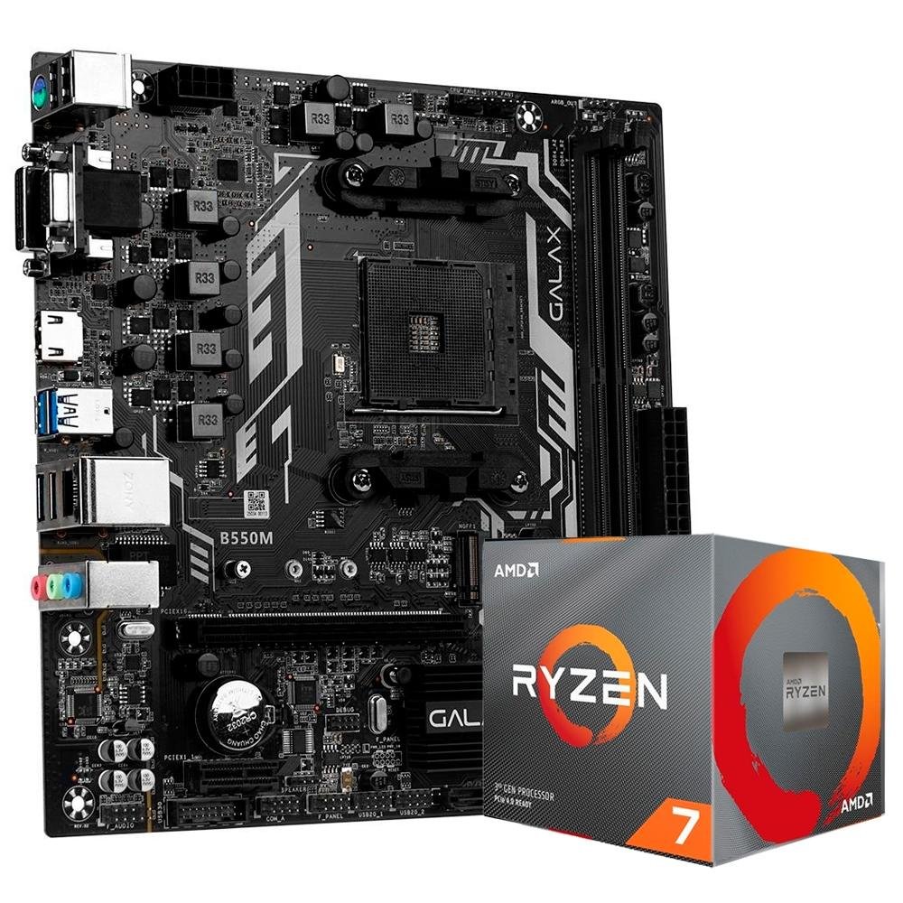 Kit Processador AMD Ryzen 7 3800X + Placa-Mãe GALAX B550M EX