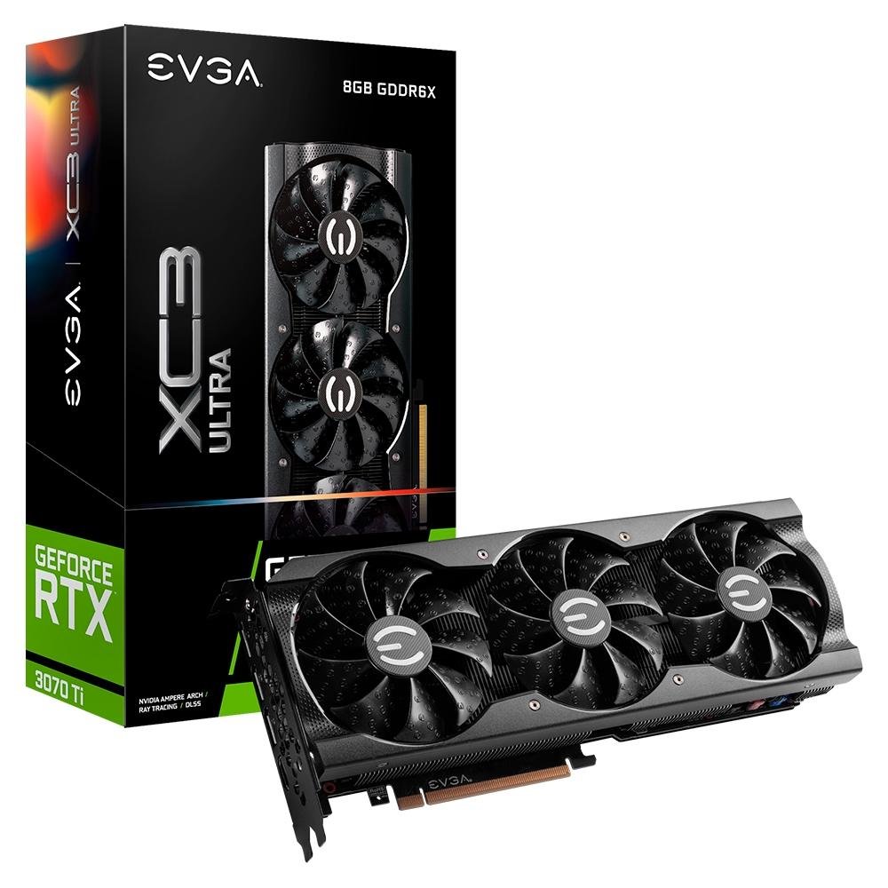 グラフィックボード・グラボ・ビデオカード GeForce RTX 3070 Ti XC3 Ultra Placa de Vídeo EVGA GeForce RTX 3070 Ti XC3 Ultra Gaming, ARGB LED