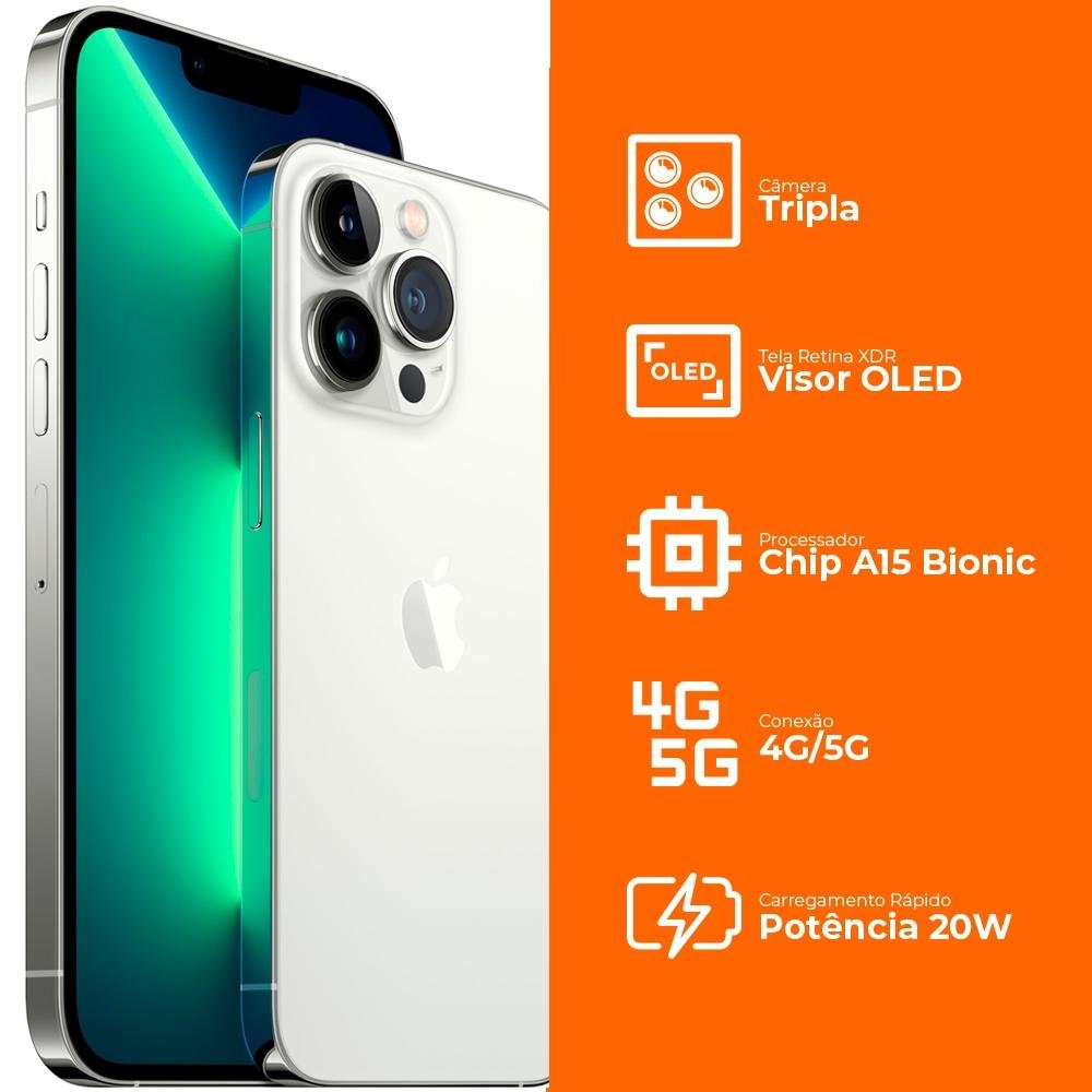 iPhone 13 Pro de 512GB, Prateado, 5G | KaBuM!