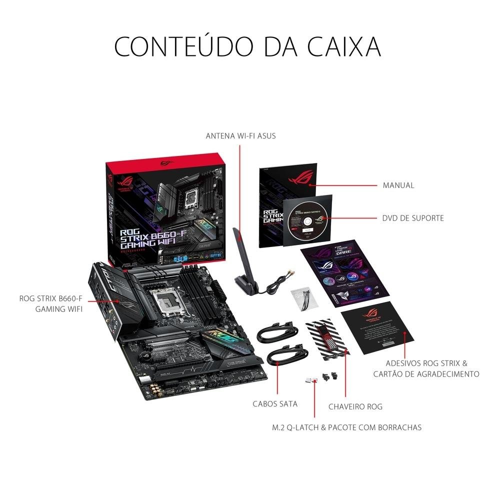 Placa Mãe Asus ROG Strix B660-F Gaming Wi-Fi, Intel LGA 1700 B660