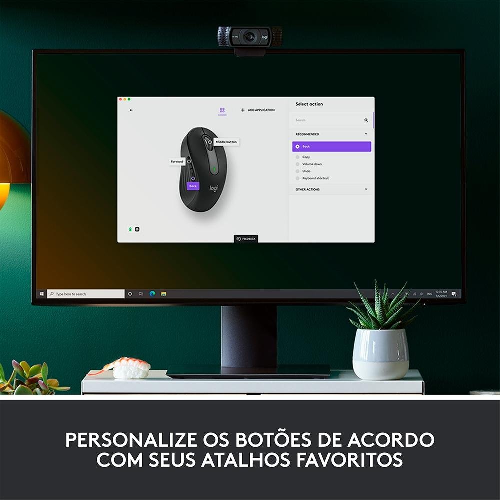 Mouse Sem Fio Logitech Signature M650, 2000 DPI, Compacto, 5 Botões, Silencioso, Bluetooth, USB, Grafite - 910-006250 Mouse Sem Fio Logitech Signature M650, 2000 DPI, Compacto, 5 Botões, Silencioso, Bluetooth, USB, Grafite - 910-006250