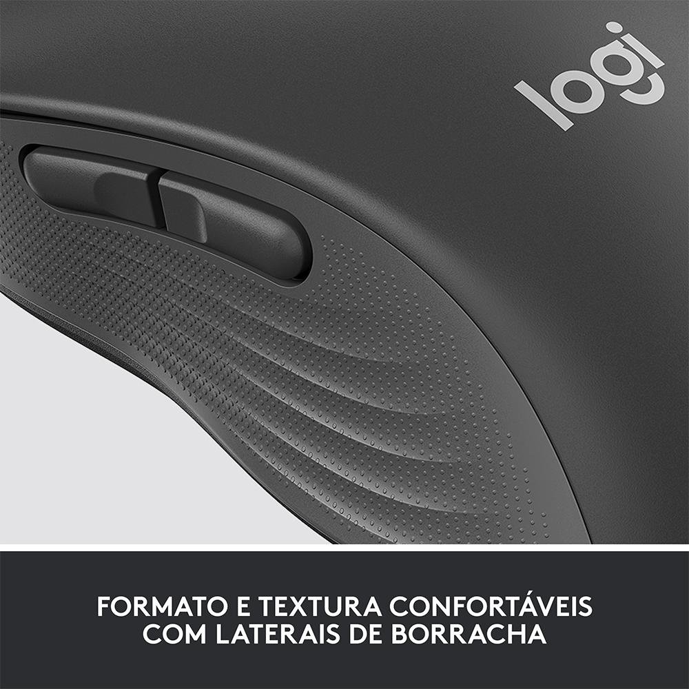 Mouse Sem Fio Logitech Signature M650, 2000 DPI, Compacto, 5 Botões, Silencioso, Bluetooth, USB, Grafite - 910-006250 Mouse Sem Fio Logitech Signature M650, 2000 DPI, Compacto, 5 Botões, Silencioso, Bluetooth, USB, Grafite - 910-006250