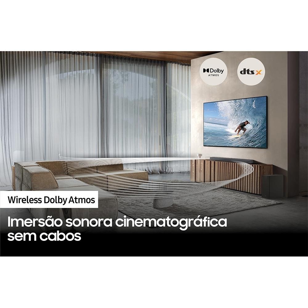 Soundbar Samsung HW-Q800B, 5.1.2 Canais, Bluetooth, Subwoofer Sem Fio, Dolby Atmos e Acoustic Beam - HW-Q800B/ZD Soundbar Samsung HW-Q800B, 5.1.2 Canais, Bluetooth, Subwoofer Sem Fio, Dolby Atmos e Acoustic Beam - HW-Q800B/ZD