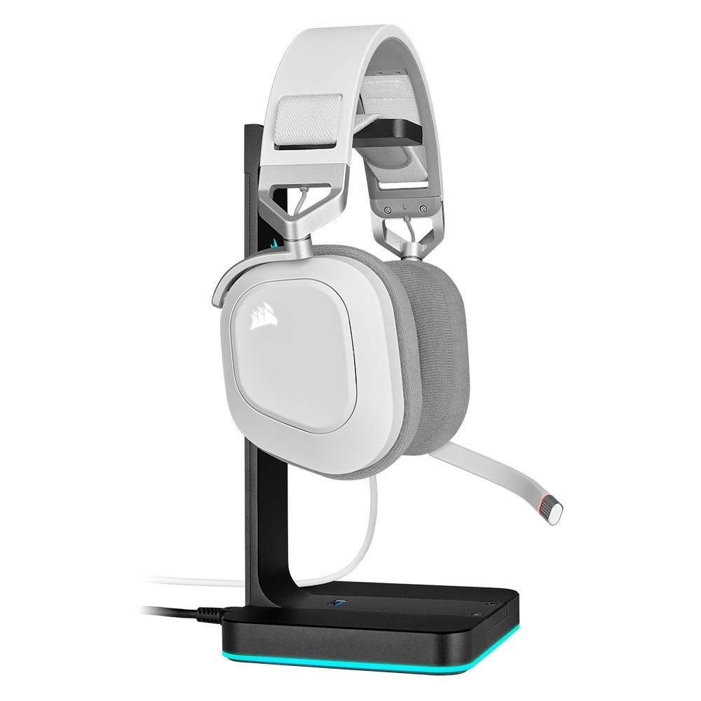Headset Gamer CORSAIR HS80 RGB USB Branco | KaBuM!