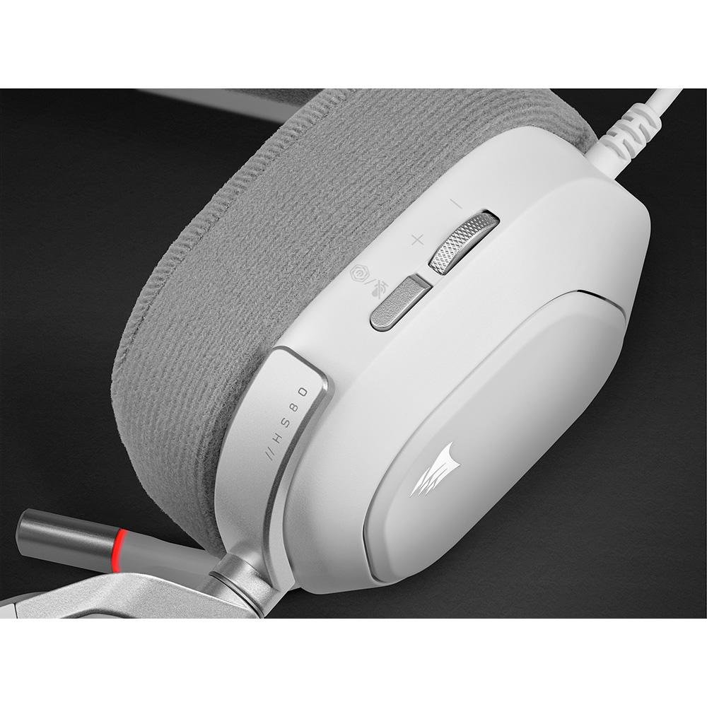 Headset Gamer Corsair HS80 Premium, RGB, Surround, Dolby 7.1, Drivers 50mm, Branco - CA-9011238-NA Headset Gamer Corsair HS80 Premium, RGB, Surround, Dolby 7.1, Drivers 50mm, Branco - CA-9011238-NA