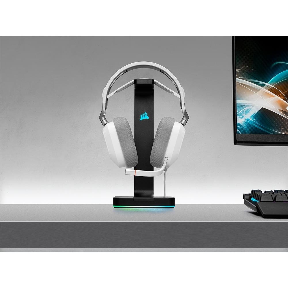 Headset Gamer CORSAIR HS80 RGB USB Branco | KaBuM!