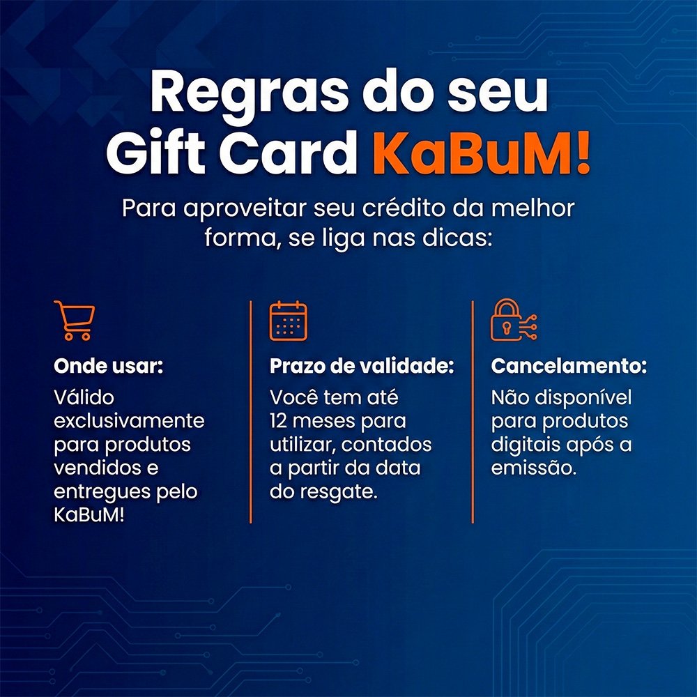 Gift Card KaBuM: 200 Reais - Código Digital Gift Card KaBuM: 200 Reais - Código Digital
