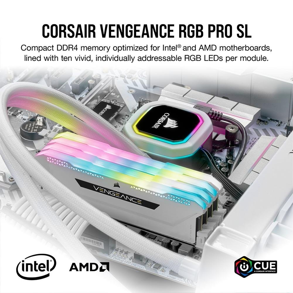美品★白32G★CORSAIR VENGEANCE RGB PRO 超高輝度 Memória Corsair Vengeance RGB PRO SL | KaBuM!