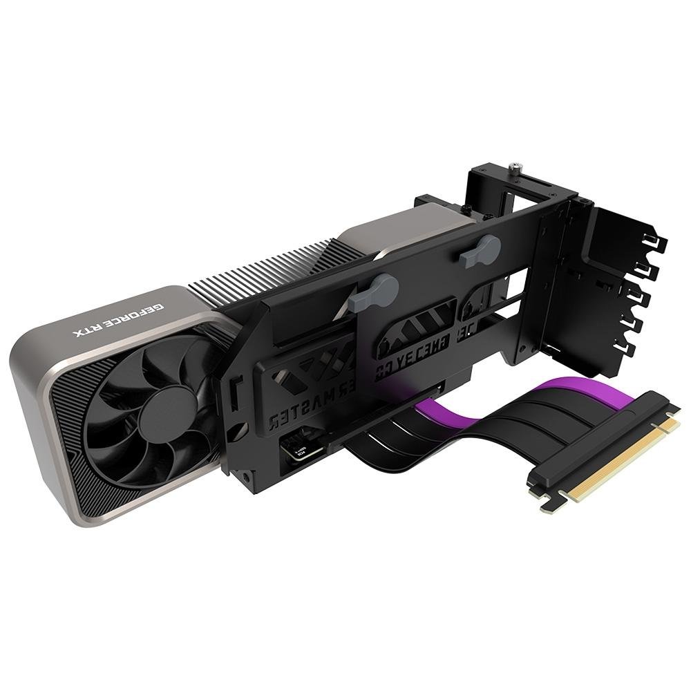 Kit Adaptador Cooler Master de Placa de Vídeo Vertical Universal V3, Pcie 4.0, com Cabo Riser 4.0 Incluso, Preto e Cinza - MCA-U000R-KFVK03 Kit Adaptador Cooler Master de Placa de Vídeo Vertical Universal V3, Pcie 4.0, com Cabo Riser 4.0 Incluso, Preto e Cinza - MCA-U000R-KFVK03
