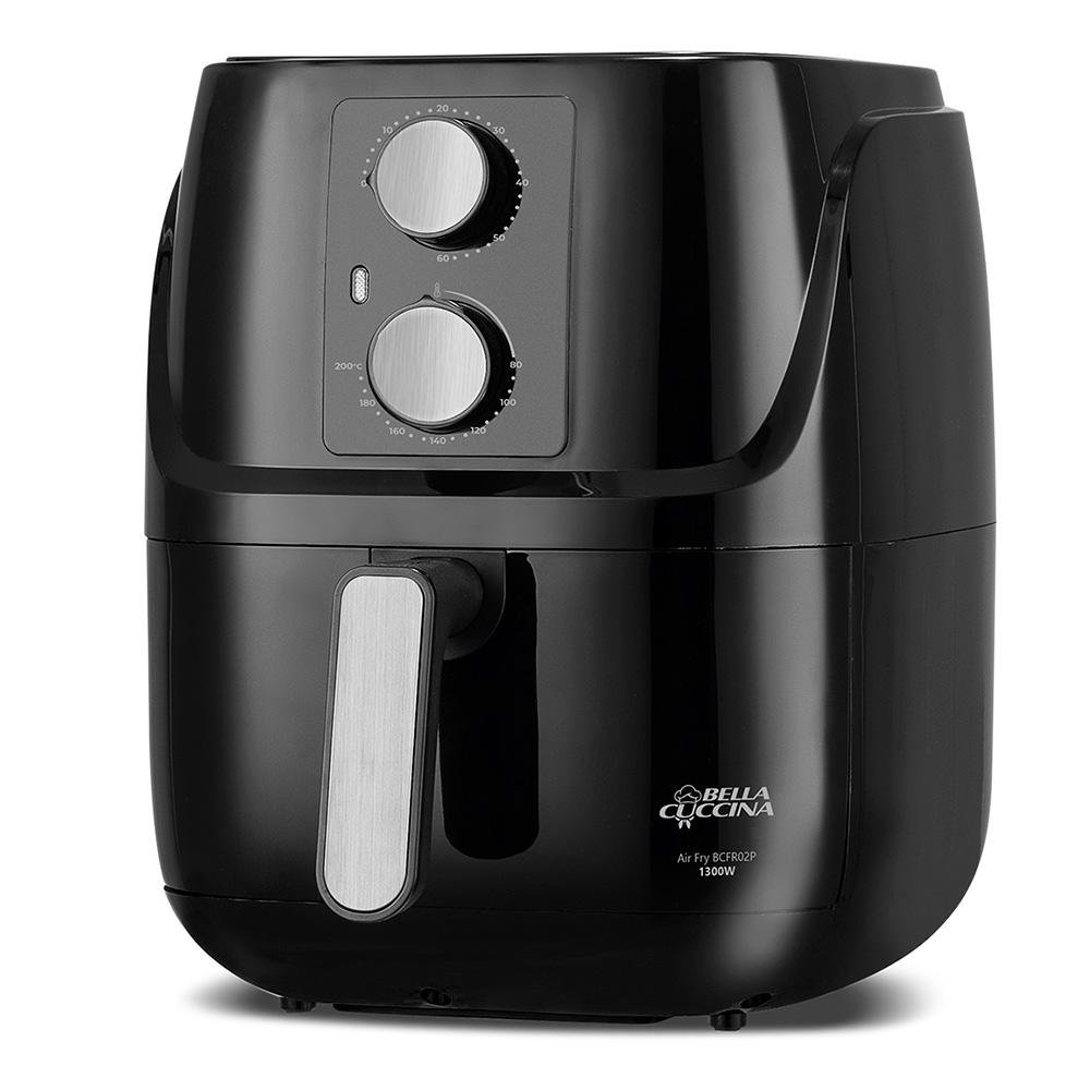 Fritadeira Air Fryer Sem Óleo Britânia, Bella Cuccina BCFR02P 3L, 1300W, 127V, Antiaderente, Preto - 63801082 Fritadeira Air Fryer Sem Óleo Britânia, Bella Cuccina BCFR02P 3L, 1300W, 127V, Antiaderente, Preto - 63801082