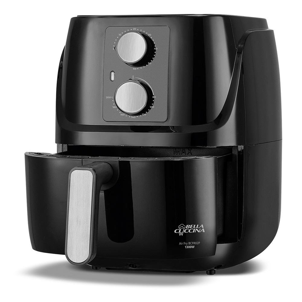 Fritadeira Air Fryer Sem Óleo Britânia, Bella Cuccina BCFR02P 3L, 1300W, 127V, Antiaderente, Preto - 63801082 Fritadeira Air Fryer Sem Óleo Britânia, Bella Cuccina BCFR02P 3L, 1300W, 127V, Antiaderente, Preto - 63801082