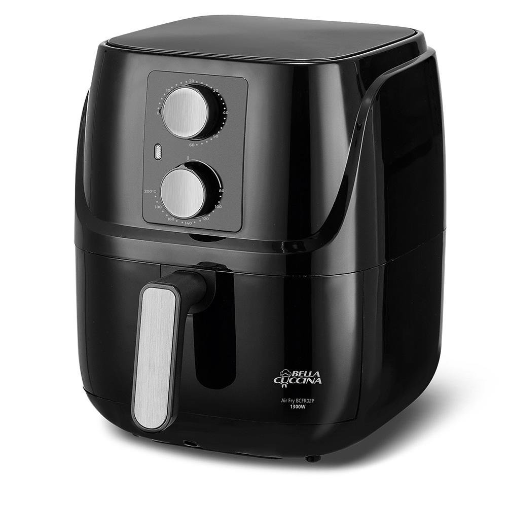 Fritadeira Air Fryer Sem Óleo Britânia, Bella Cuccina BCFR02P 3L, 1300W, 127V, Antiaderente, Preto - 63801082 Fritadeira Air Fryer Sem Óleo Britânia, Bella Cuccina BCFR02P 3L, 1300W, 127V, Antiaderente, Preto - 63801082