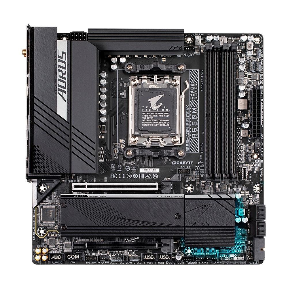Placa-Mãe Gigabyte B650M Aorus Elite AX, AMD,  Micro ATX, DDR5, Wi-Fi, Bluetooth - B650M Aorus ELITE AX