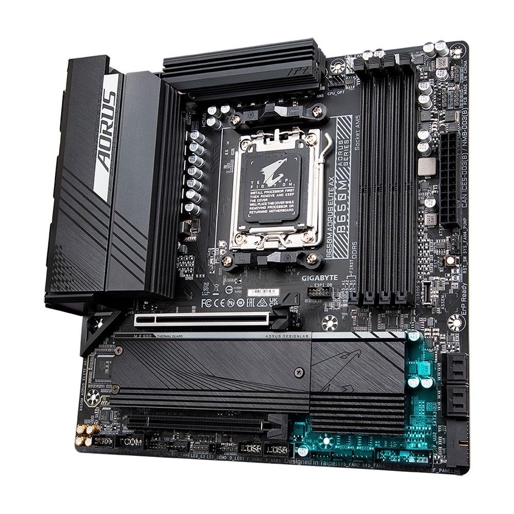 Placa-Mãe Gigabyte B650M Aorus Elite AX, AMD,  Micro ATX, DDR5, Wi-Fi, Bluetooth - B650M Aorus ELITE AX