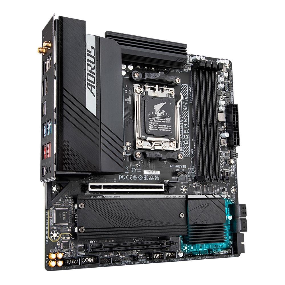Placa-Mãe Gigabyte B650M Aorus Elite AX, AMD,  Micro ATX, DDR5, Wi-Fi, Bluetooth - B650M Aorus ELITE AX