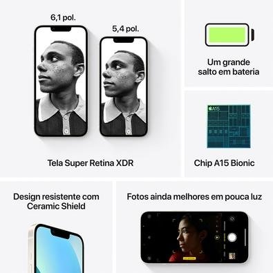 Iphone 13 Apple 256GB Estelar | KaBuM!