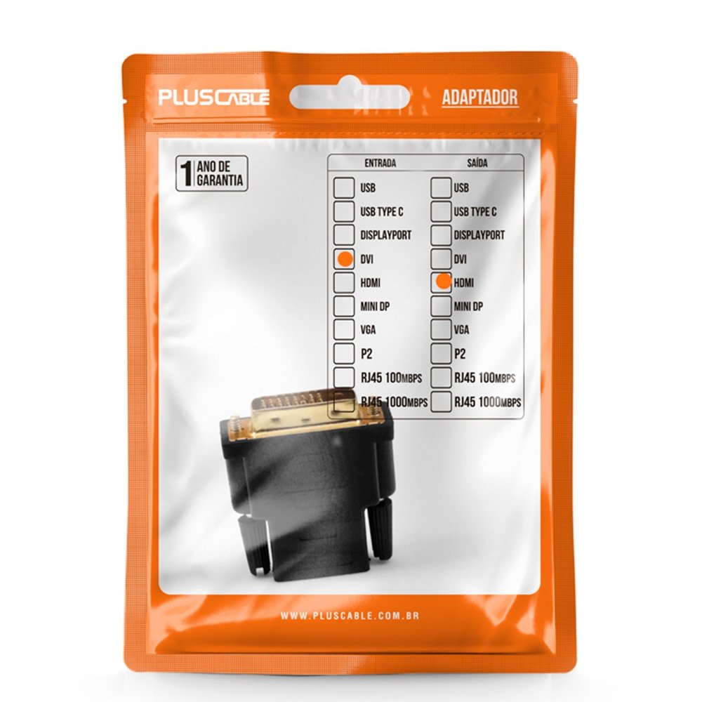 Adaptador de DVI para HDMI Plus Cable - ADP-DVIHDMI10BK