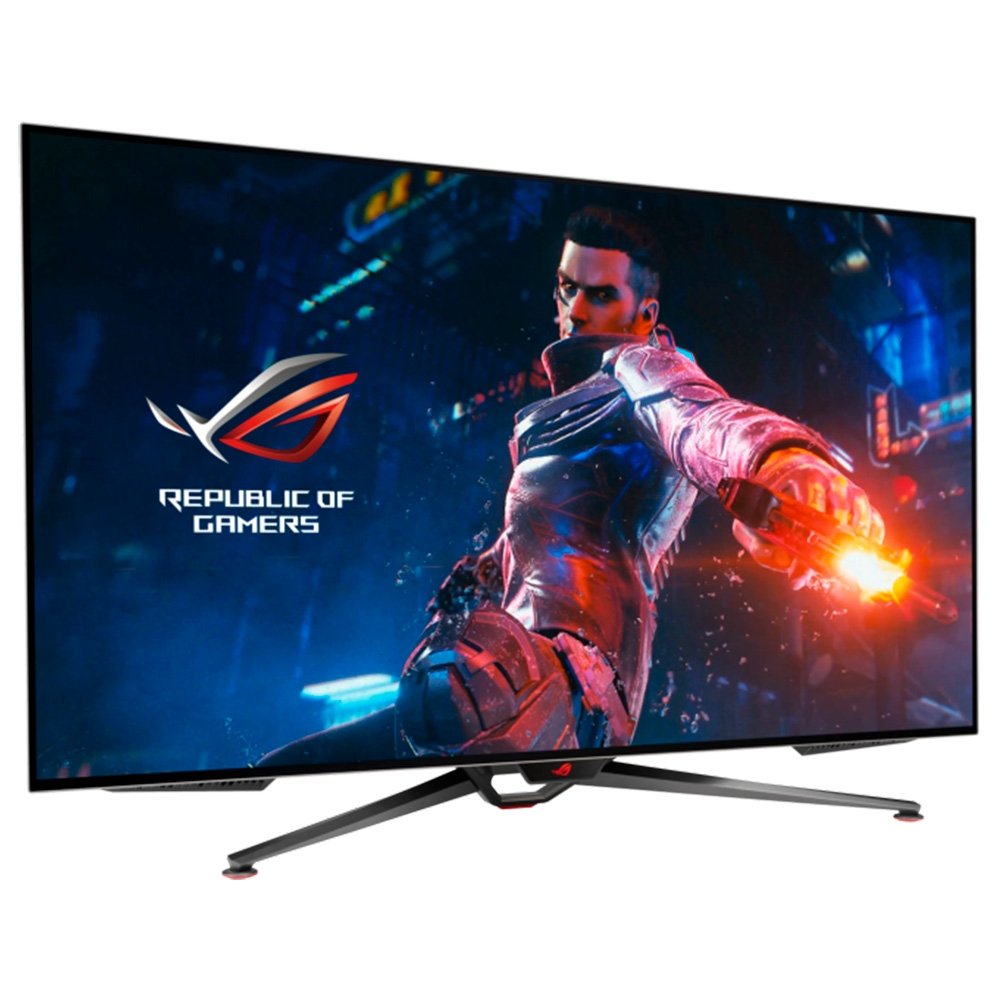 Monitor Asus Rog Swift 47.5 OLED, 138Hz, 0,1ms, HDMI e DisplayPort, 133% sRGB, HDR, G-Sync, Som Integrado, VESA - PG48UQ