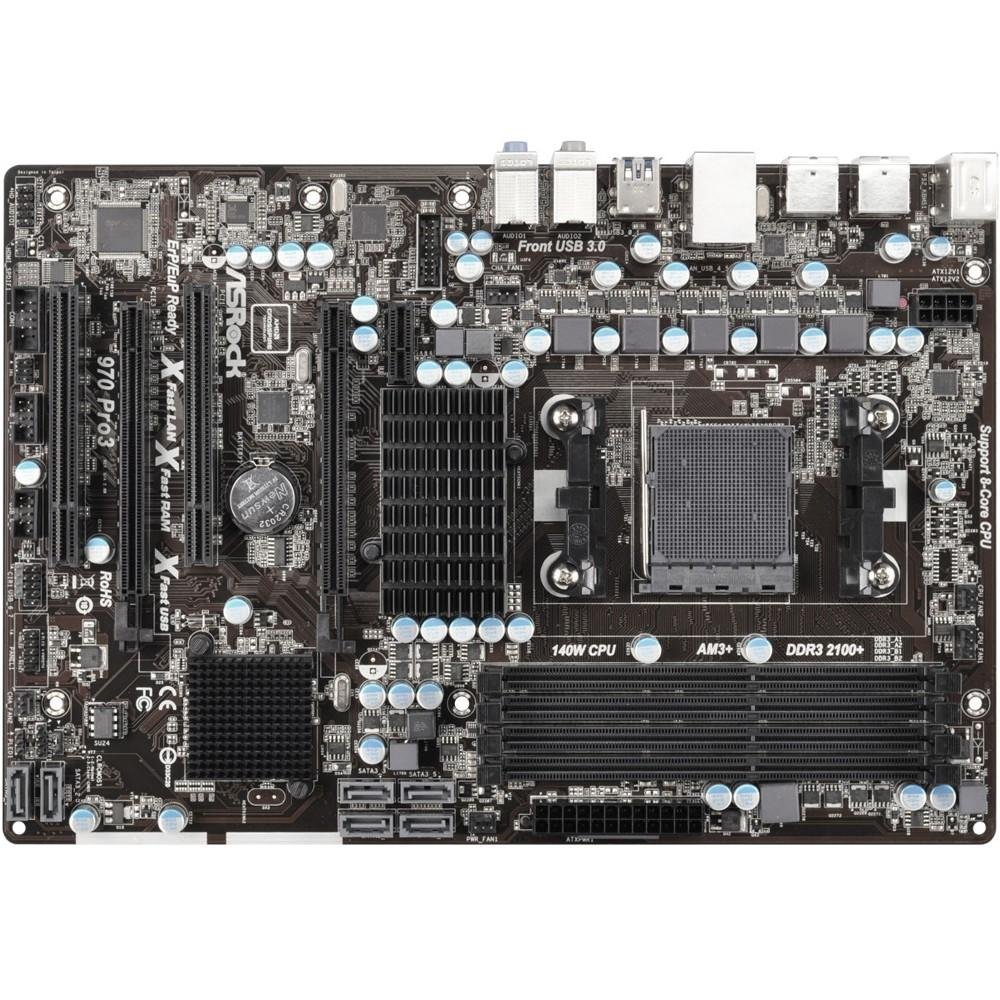 Placa-Mãe ASRock p/ AMD AM3+ ATX 970 Pro3 R2.0 Suporta overclock, 4 x USB 3.0