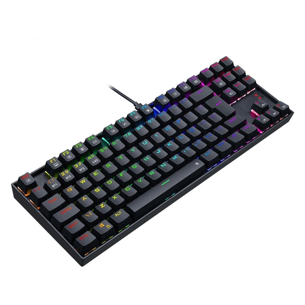 Teclado Sem Fio Mecânico Gamer Redragon Kumara Pro, RGB, Switch Brown, ABNT2, Anti-Ghosting, Wireless, Bluetooth, Preto - K552RGB-BRS-B