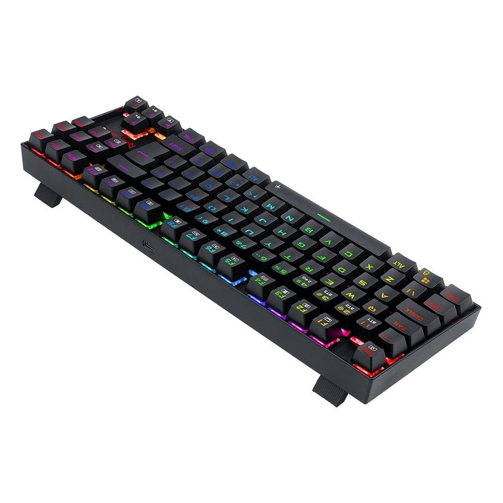 Teclado Sem Fio Mecânico Gamer Redragon Kumara Pro, RGB, Switch Brown, ABNT2, Anti-Ghosting, Wireless, Bluetooth, Preto - K552RGB-BRS-B