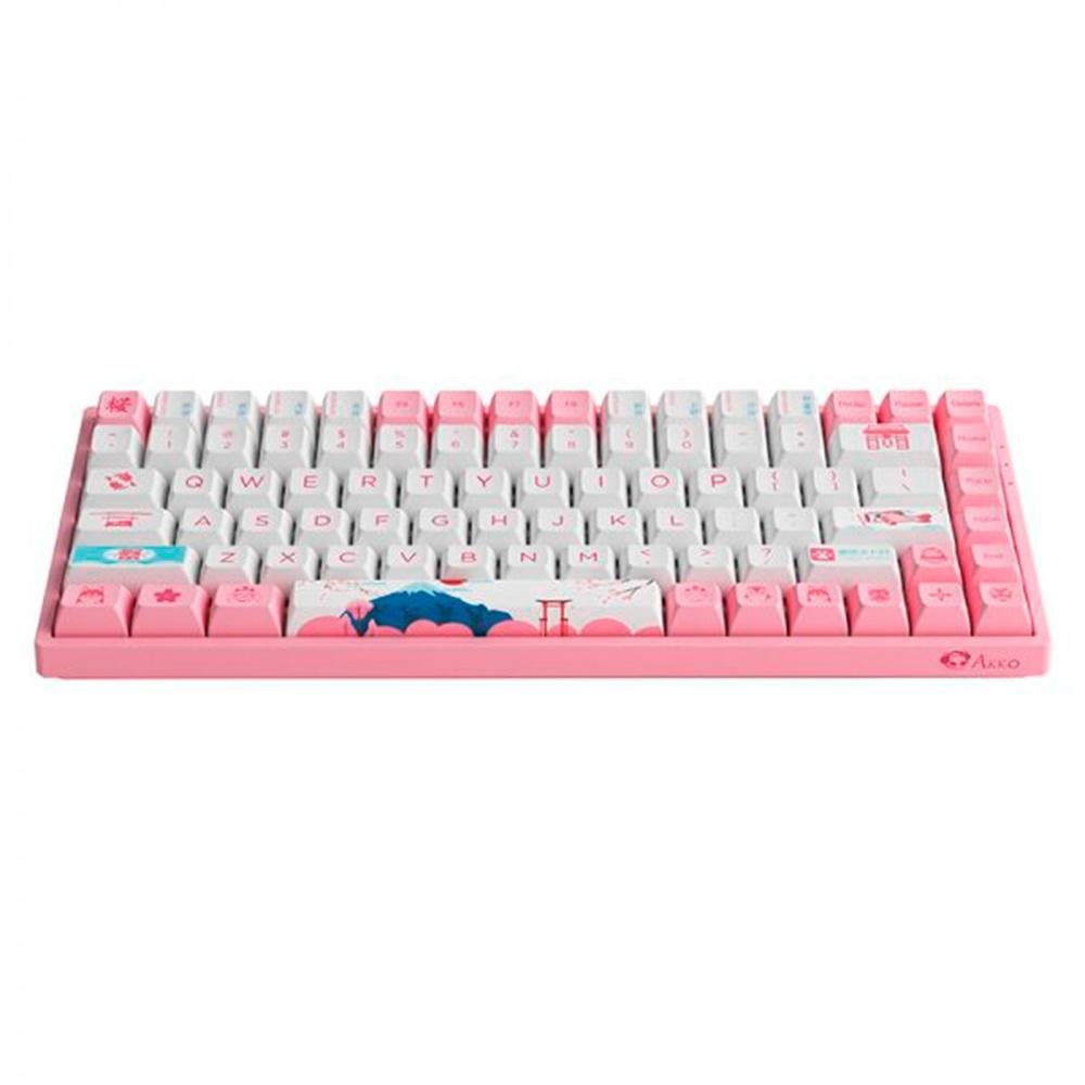 あっこ Teclado Sem fio Mecânico Gamer Akko 3084B Plus World Tour Tokyo