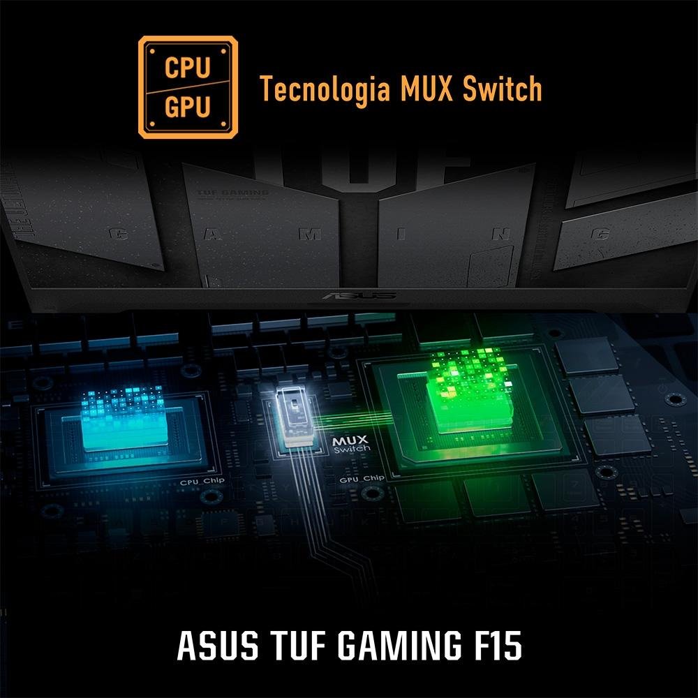 Notebook Gamer ASUS TUF Gaming F15, Intel Core i7-12700H, 8GB RAM, GeForce RTX 3050, SSD 512GB, 15.6" FHD, 144Hz, KeepOS, Cinza - FX507ZC4-HN112 Notebook Gamer ASUS TUF Gaming F15, Intel Core i7-12700H, 8GB RAM, GeForce RTX 3050, SSD 512GB, 15.6" FHD, 144Hz, KeepOS, Cinza - FX507ZC4-HN112