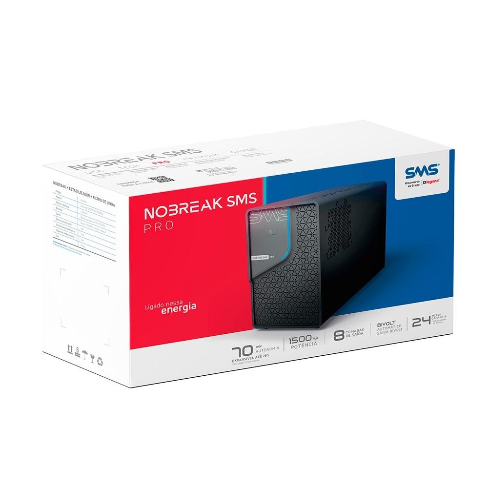 Nobreak SMS Pro, 1500VA, 8 Tomadas de Saída, Bivolt - 0029401