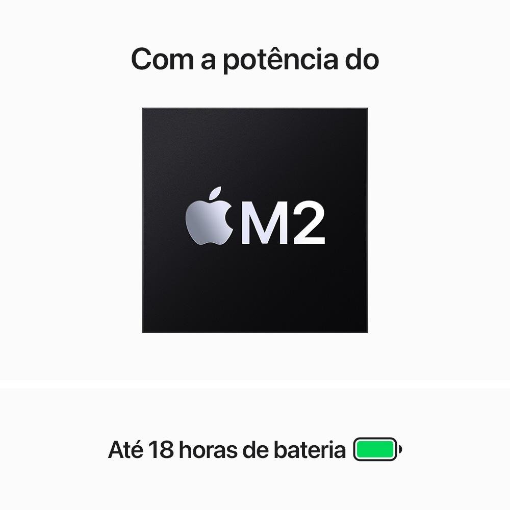 MacBook Air Apple 15", M2, CPU 8 Núcleos, GPU 10 Núcleos, 8GB RAM, SSD 256GB, Meia Noite - MQKW3BZ/A MacBook Air Apple 15", M2, CPU 8 Núcleos, GPU 10 Núcleos, 8GB RAM, SSD 256GB, Meia Noite - MQKW3BZ/A