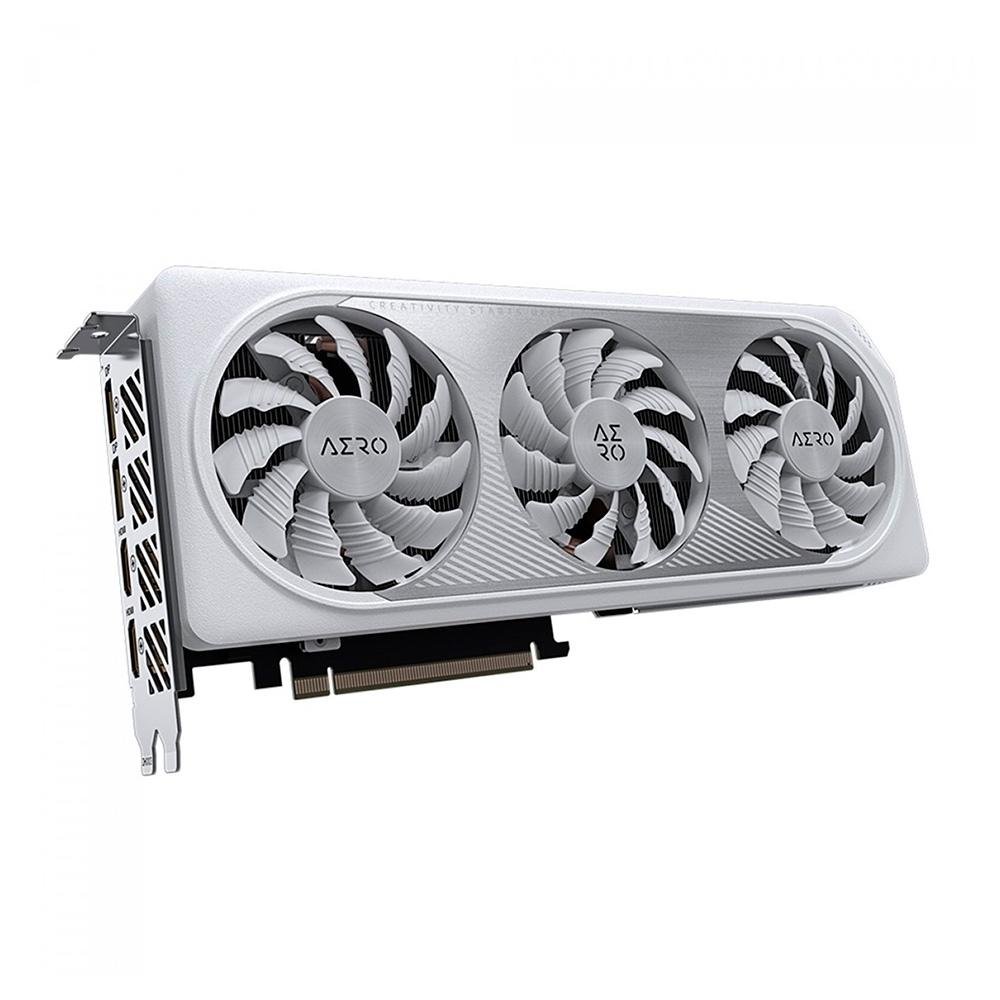 Placa de Vídeo RTX 4060 AERO OC Gigabyte NVIDIA GeForce, 8GB GDDR6, RGB, DLSS, Ray Tracing, Branco - GV-N4060AERO OC-8GD