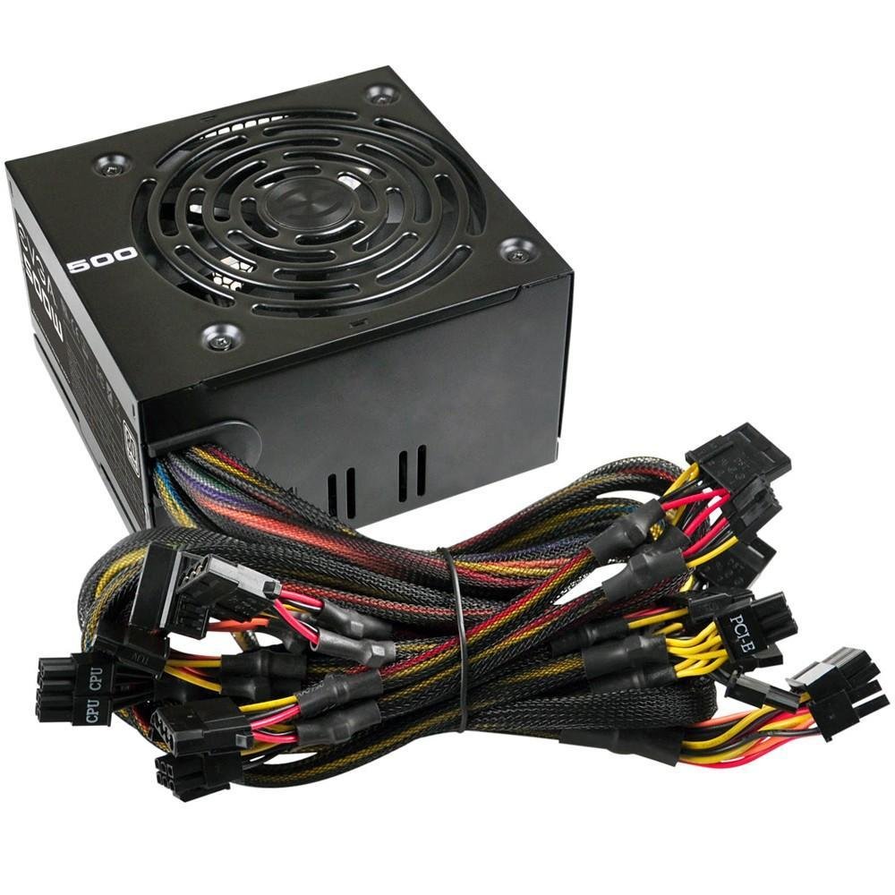 Fonte EVGA, 500W, 80 Plus White, PFC Ativo, Sem Cabo, Preto - 100-W1-0500-KR Fonte EVGA, 500W, 80 Plus White, PFC Ativo, Sem Cabo, Preto - 100-W1-0500-KR