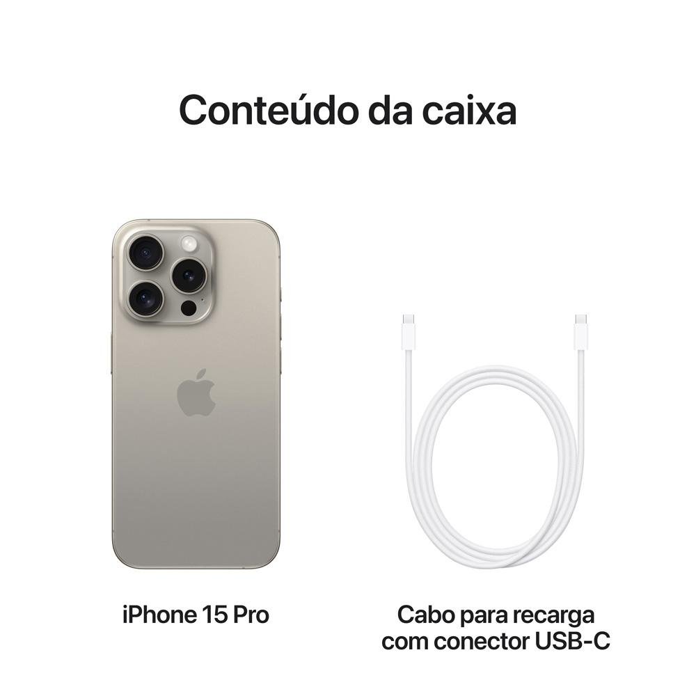iPhone 15 Pro Apple 256GB, 6.1 Titânio Nat | KaBuM