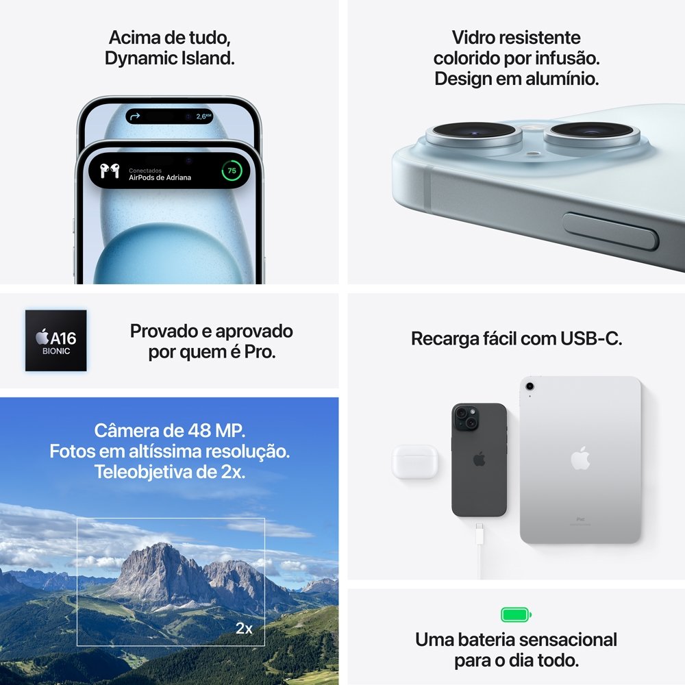 iPhone 15 Plus Apple 128GB, 6.7