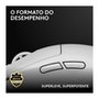 Mouse Gamer Sem Fio Logitech G Pro X Superlight 2 com Lightspeed, 32000 DPI, Sensor Hero 2, com Bateria Recarregável, Branco - 910-006637