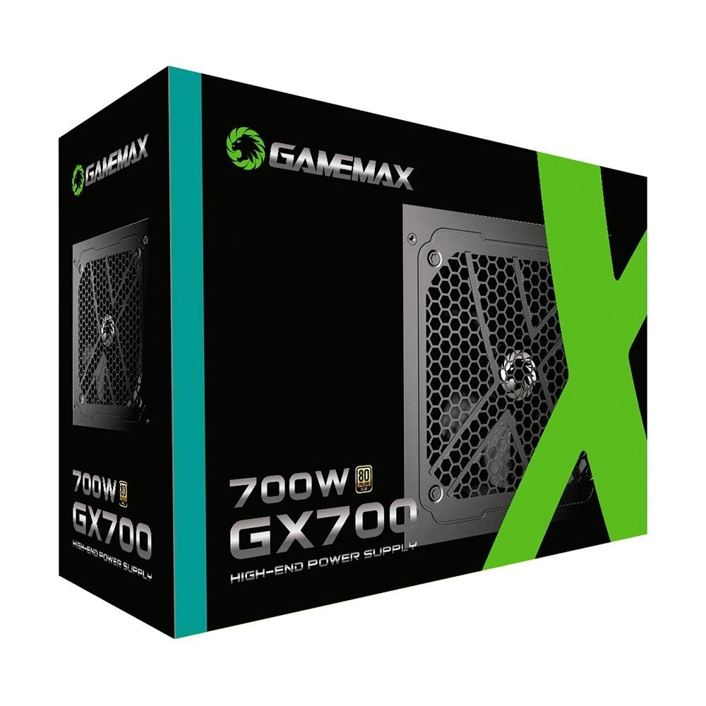 Fonte Gamemax GX700, 700W, 80 Plus Gold, PFC Ativo, Com Cabo, Preto - GX700WBKPSS7710BR Fonte Gamemax GX700, 700W, 80 Plus Gold, PFC Ativo, Com Cabo, Preto - GX700WBKPSS7710BR