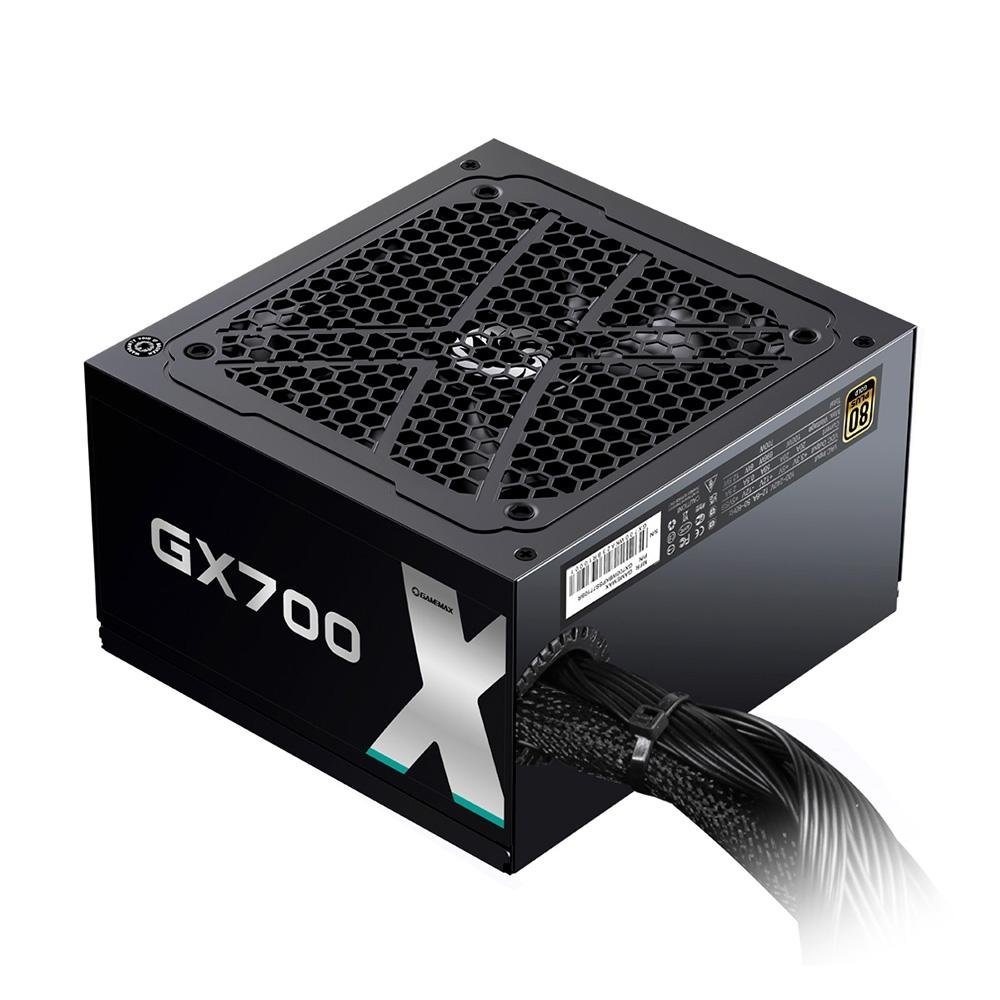 Fonte Gamemax GX700, 700W, 80 Plus Gold, PFC Ativo, Com Cabo, Preto - GX700WBKPSS7710BR Fonte Gamemax GX700, 700W, 80 Plus Gold, PFC Ativo, Com Cabo, Preto - GX700WBKPSS7710BR