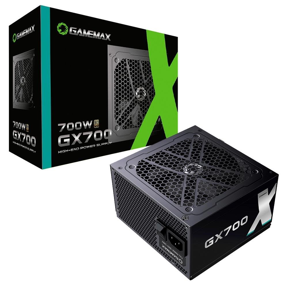 Fonte Gamemax GX700, 700W, 80 Plus Gold, PFC Ativo, Com Cabo, Preto - GX700WBKPSS7710BR Fonte Gamemax GX700, 700W, 80 Plus Gold, PFC Ativo, Com Cabo, Preto - GX700WBKPSS7710BR