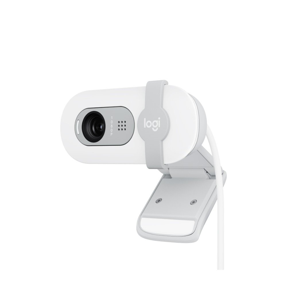Webcam Logitech Brio 100 Full HD 30 FPS, Microfone, USB-A, Correção Automática, Branco - 960-001615