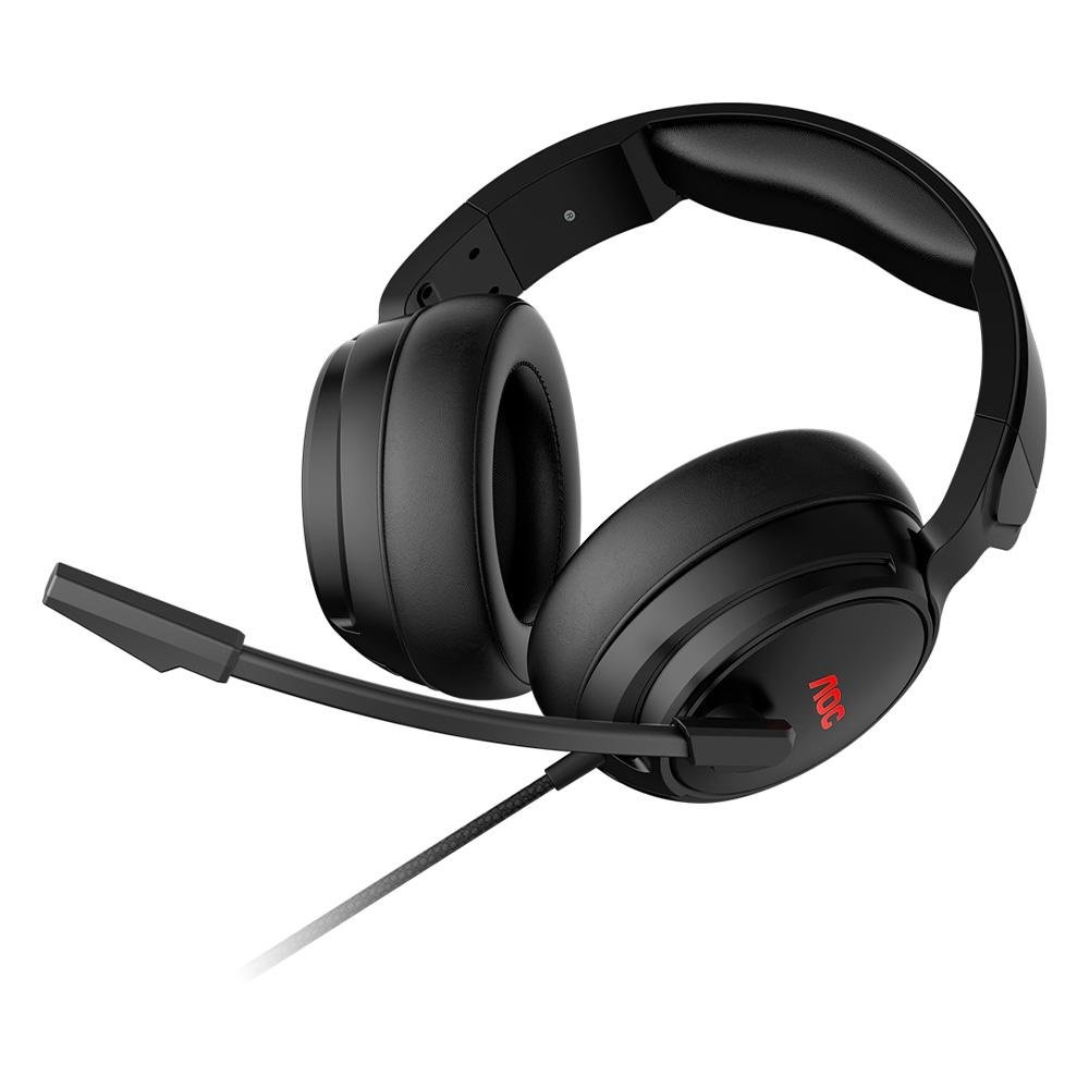 Headset Gamer AOC GH100, LED Vermelho, Drivers 50mm, P2, PC, PS4, PS5, Xbox One, Series, Switch, Mobile, Preto - GH100B Headset Gamer AOC GH100, LED Vermelho, Drivers 50mm, P2, PC, PS4, PS5, Xbox One, Series, Switch, Mobile, Preto - GH100B
