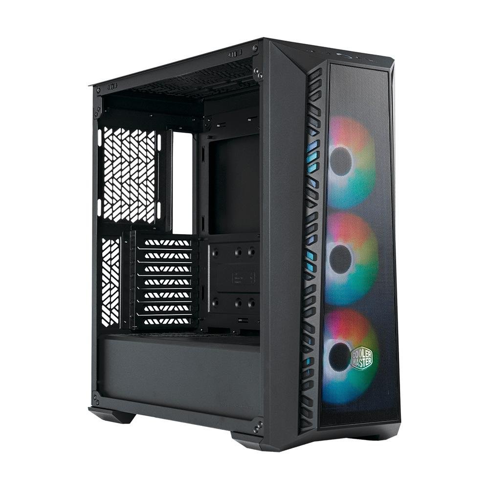 Gabinete Gamer Cooler Master Mid Tower, ARGB M-ATX, ATX/ MINI ITX, Masterbox MB520 MESH, Vidro Temperado, Preto - MB520-KGNN-S00 Gabinete Gamer Cooler Master Mid Tower, ARGB M-ATX, ATX/ MINI ITX, Masterbox MB520 MESH, Vidro Temperado, Preto - MB520-KGNN-S00